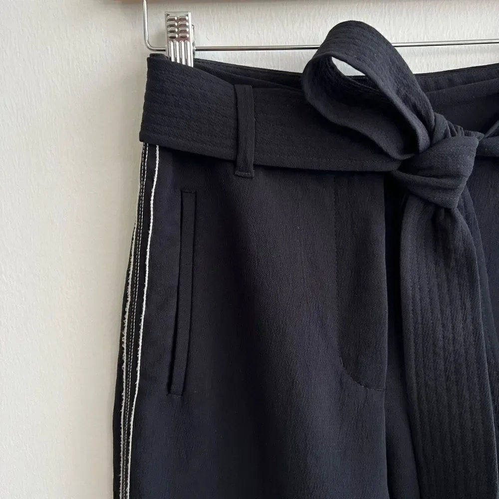 Aritzia Wilfred Tie-Front Black High Rise Ankle Pants Trousers Women’s Size 2